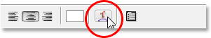 Clicking the 'Warp Text' icon in Photoshop's Options Bar. Image &copy; 2008 Photoshop Essentials.com.