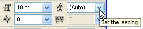 The Leading selection box in Photoshop's Character palette