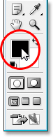 Adobe Photoshop Text Effects: Clicking on the Foreground color swatch in Photoshop's Tools palette