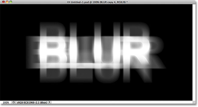 Photoshop blurred text. Image © 2011 Photoshop Essentials.com.