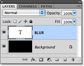 A Type layer in Photoshop. Image © 2011 Photoshop Essentials.com.