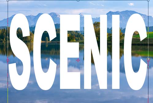 Adobe Photoshop Text Effects: Dragging the text larger with the Free Transform control handles