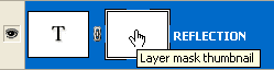 Adobe Photoshop Text Effects: Click on the layer mask preview area in the Layers palette to select it