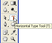 Adobe Photoshop Text Effects: Select the Type tool from the Tools palette