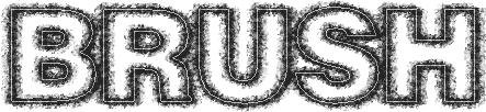 Adobe Photoshop Text Effects: The text after re-stroking it three times with a smaller brush.