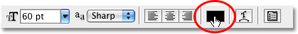 Choosing a text color in Photoshop. Image &copy; 2009 Photoshop Essentials.com