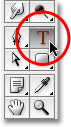The Type Tool in Photoshop. Image &copy; 2009 Photoshop Essentials.com