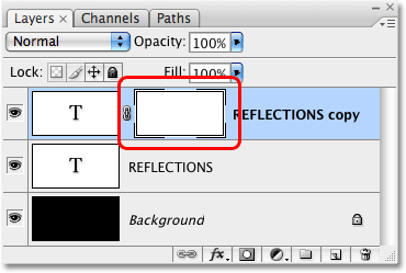 The layer mask preview thumbnail in Photoshop. Image &copy; 2009 Photoshop Essentials.com