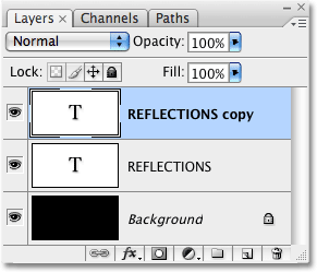The Layers palette in Photoshop. Image &copy; 2009 Photoshop Essentials.com