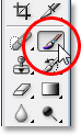 Adobe Photoshop Text Effects: Selecting the Brush Tool from the Tools palette in Photoshop.