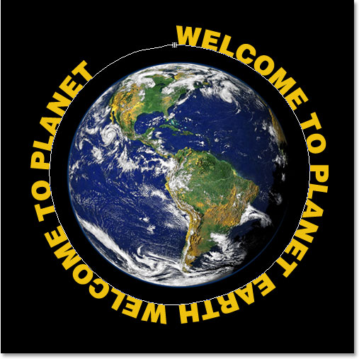 Adobe Photoshop Text Effects: Adding more text to fill the path.