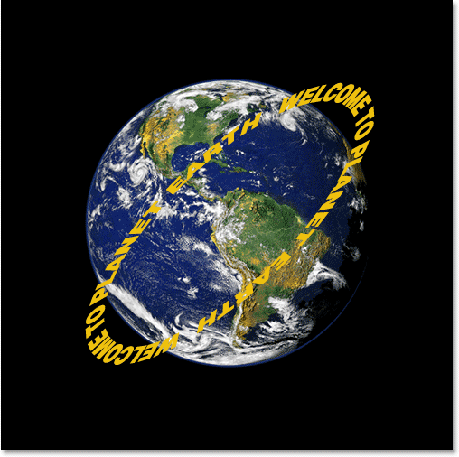 Adobe Photoshop Text Effects: The text how has a more 3D appearance.