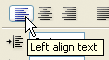 Photoshop text tutorial image - The Left, Center and Right Alignment Options in the Paragraph palette