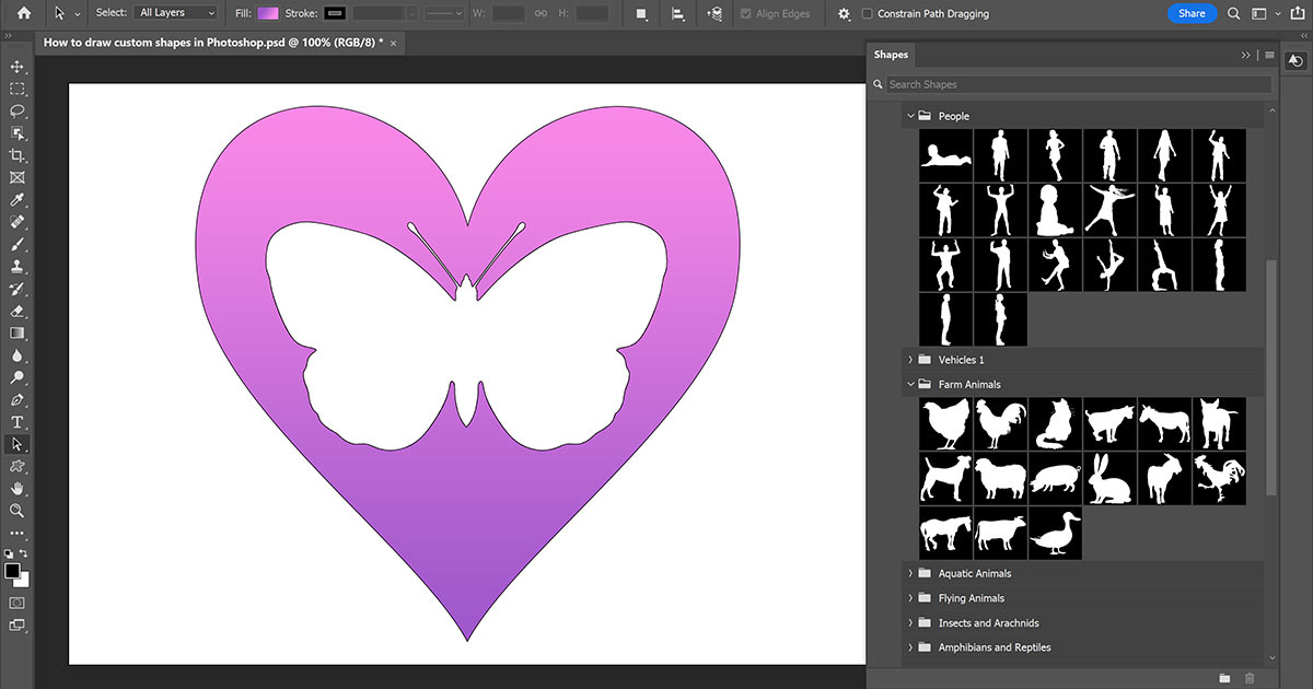 How to Draw Custom Shapes in Photoshop