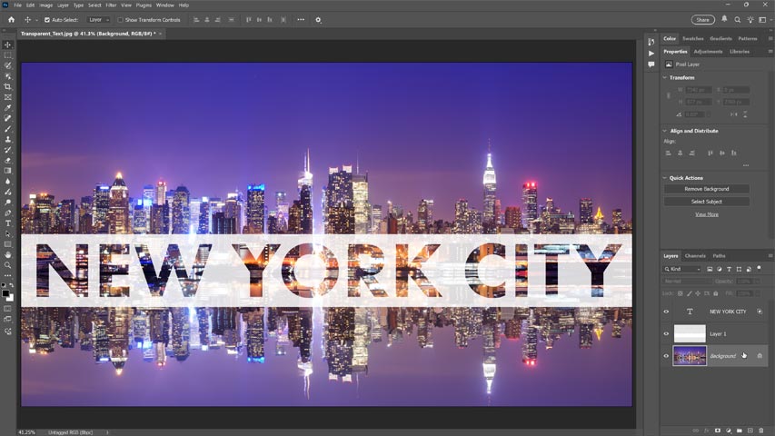 How to make transparent text in Photoshop tutorial